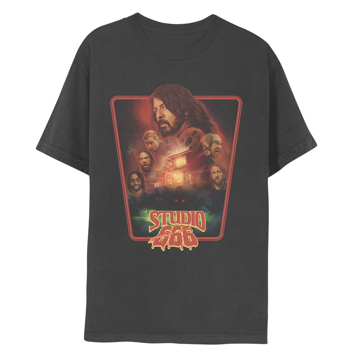 Studio 666 Retro Tee- Charcoal-Foo Fighters UK Store