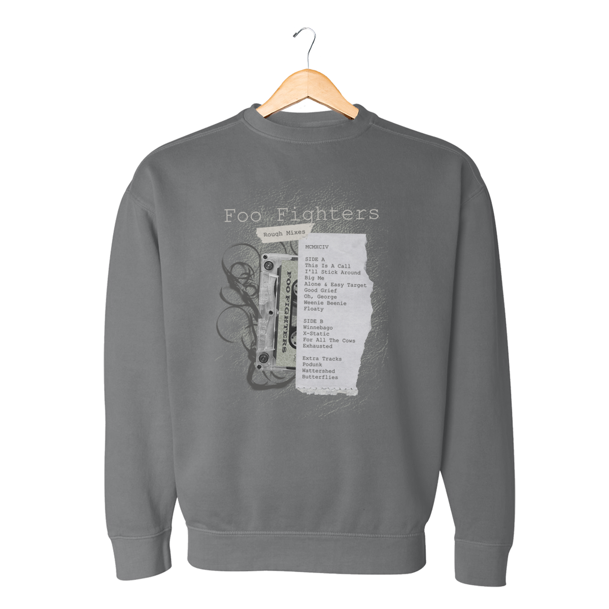 Rough Mixes Tape Crewneck Sweatshirt-Foo Fighters UK Store