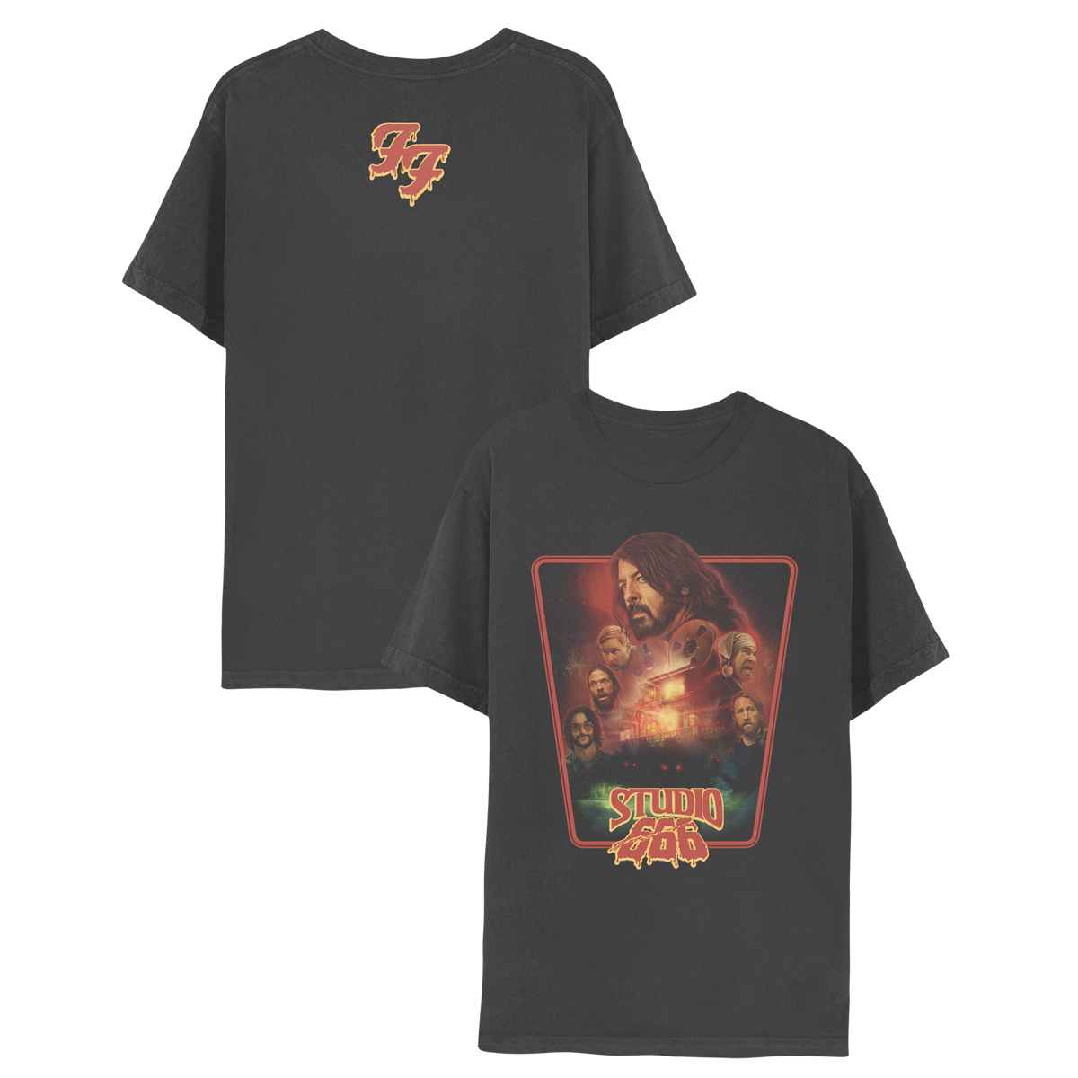 Studio 666 Retro Tee- Charcoal-Foo Fighters UK Store